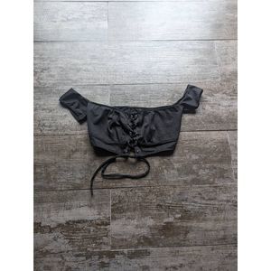 URBAN OUTFITTERS OUT FROM UNDER Lace Up Corder Cropped